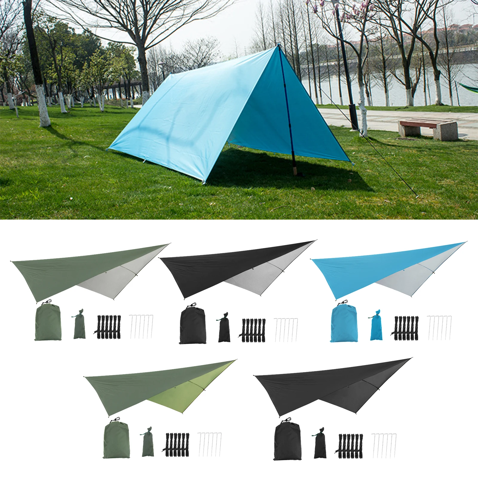 Ripstop Tent Tarp Awning Camping Outdoor Shelter Anti Hiking Tarpaulin