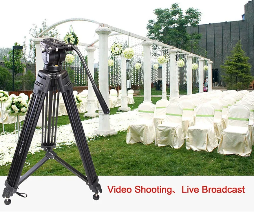 . VT2500 VT2500L 72 Inch Camera Tripod Professional Heavy Duty Aluminum Stand wi