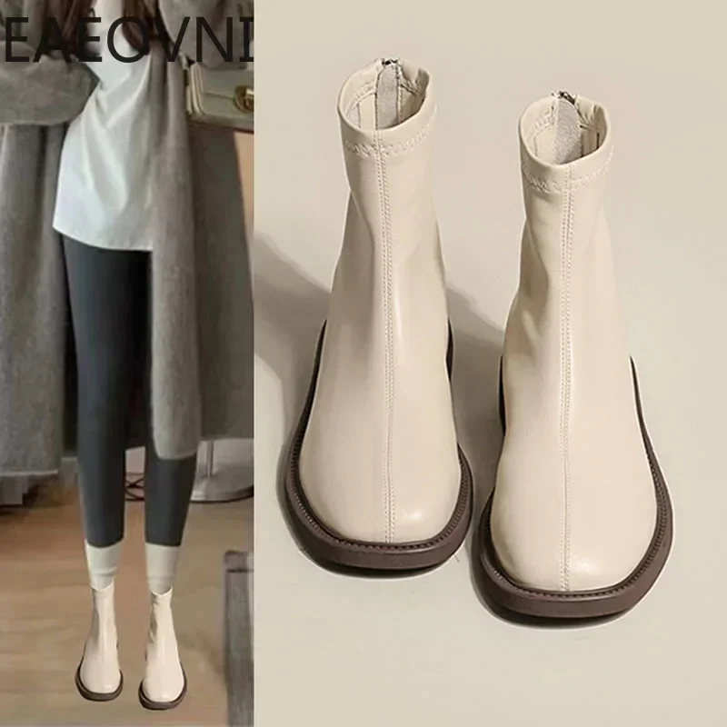 2024-Winter-New-Women-Ankle-Boots-Fashion-Soft-Leather-Ladies-Elegant ...