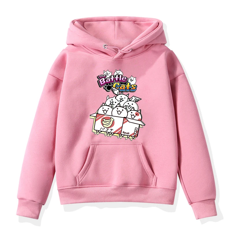 thumbnail image 1 of Sudadera con capucha con estampado de gatos de Game The Battle, bonita sudadera de dibujos animados para niñas, ropa para niños, sudadera de anime para niños, ropa de abrigo para niños, 1 of 5