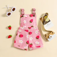Salopette en denim pour bébés filles, vêtements pour enfants, pantalons pour tout-petits, combinaisons florales décontractées, shorts à bretelles, mode pour enfants, 1-6T 2