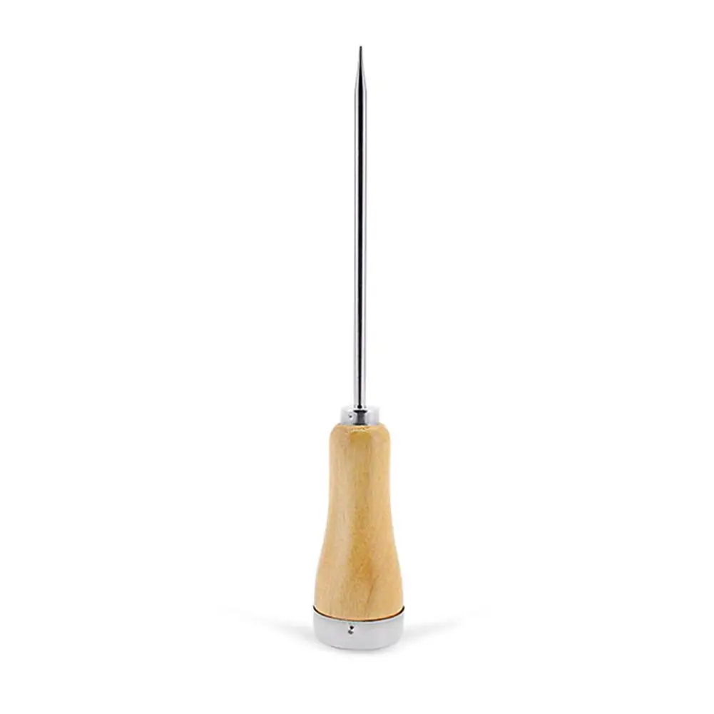 Steel Single Fork Ice Pick Wood Handle Push Ice Pick Punch For Kitchens And Restaurants Bar Party Supplies H3X3