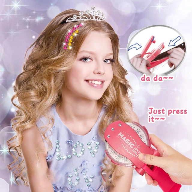 Hair Styling Decoration Kit DIY Hairgems Blinger Crystal Paste Tool for Phone Shell Pretend Bling Bling Diamond Toys For Girl 2