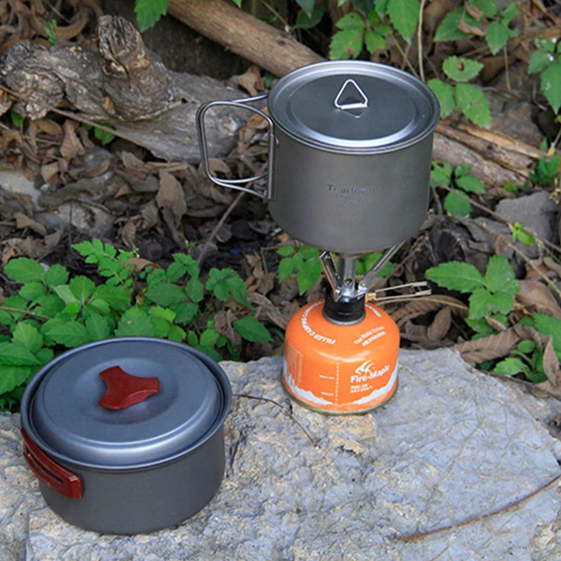 Tasse extérieure en titane de 450ml avec poignée de couvercle Accessoires de cam
