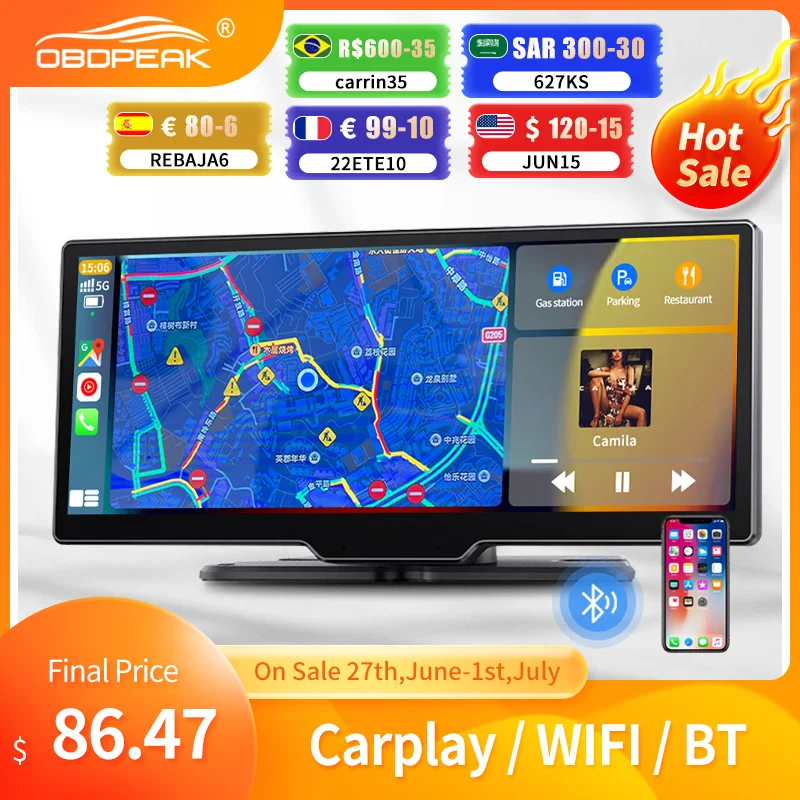 Видеорегистратор 10 26 дюйма Wi-Fi GPS два объектива 24 часа в сутки |