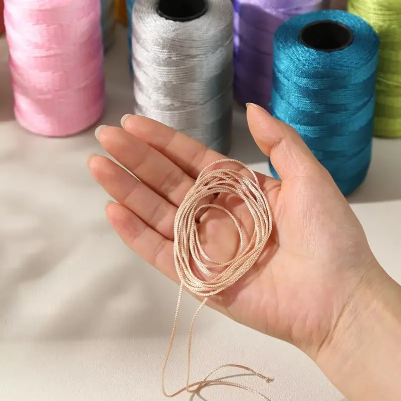 100g/Roll 1mm 230 Meters Ice Silk Summer Crochet Yarn for DIY Knitting Bag Shoes Hat Hollow Polyester Rope Thread Handmade Craft