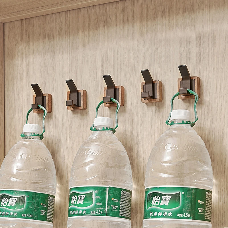 Walnut Coat Wall Hook Wall Hanging Coat Rack for Bedroom Hallway Wall Hooks Coat Clothes Holder Nail Free Adhesive Installed 3