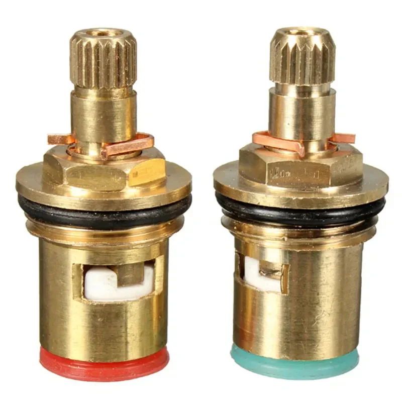 Faucet Cartridge Standard 1/2 Thread Ceramic Water Mixer Tap Inner Faucet Disc Valve Replacement Hot and Cold Water 2Pcs
