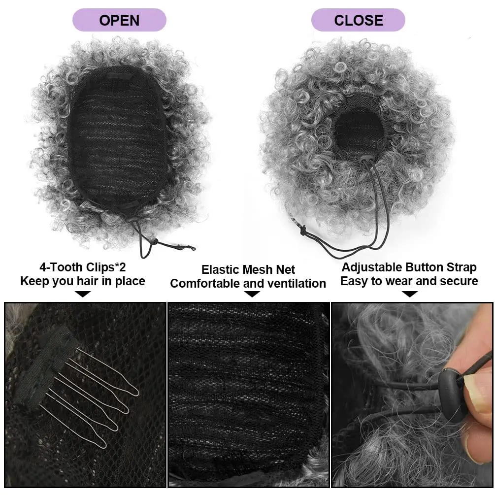 Synthetic Afro Puff Drawstring Ponytail Extension Image 3