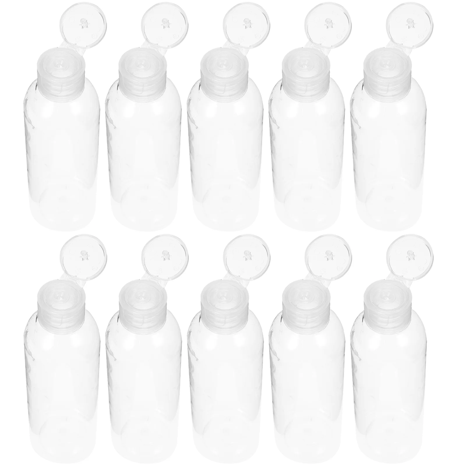 10 Pcs Plastic Travel Bottles Squeeze Toiletry 12.3X3.9cm Set