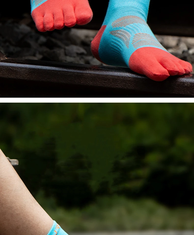 1 Paar Fünf-Zehen-Sportsocken, atmungsaktiv, Coolmax, schnell trocknend, schweißableitend, elastisch, Radsocken, professionelle Laufsocken – Detail 2