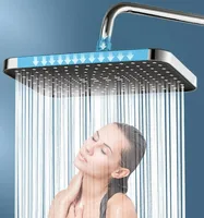 New 14 Inch High Pressure Top Spray Rain Shower Head Larger Flow Supercharge Rainfall Showerhead 360° Swivel Water Saving 2