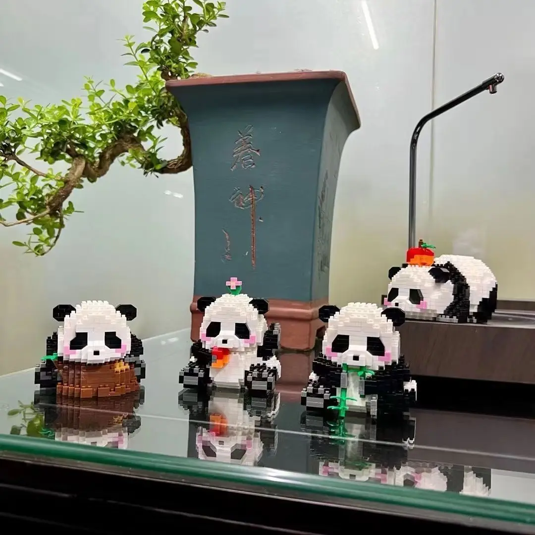 Mini Panda Bausteine niedlichen chinesischen Tier Figur Stapel