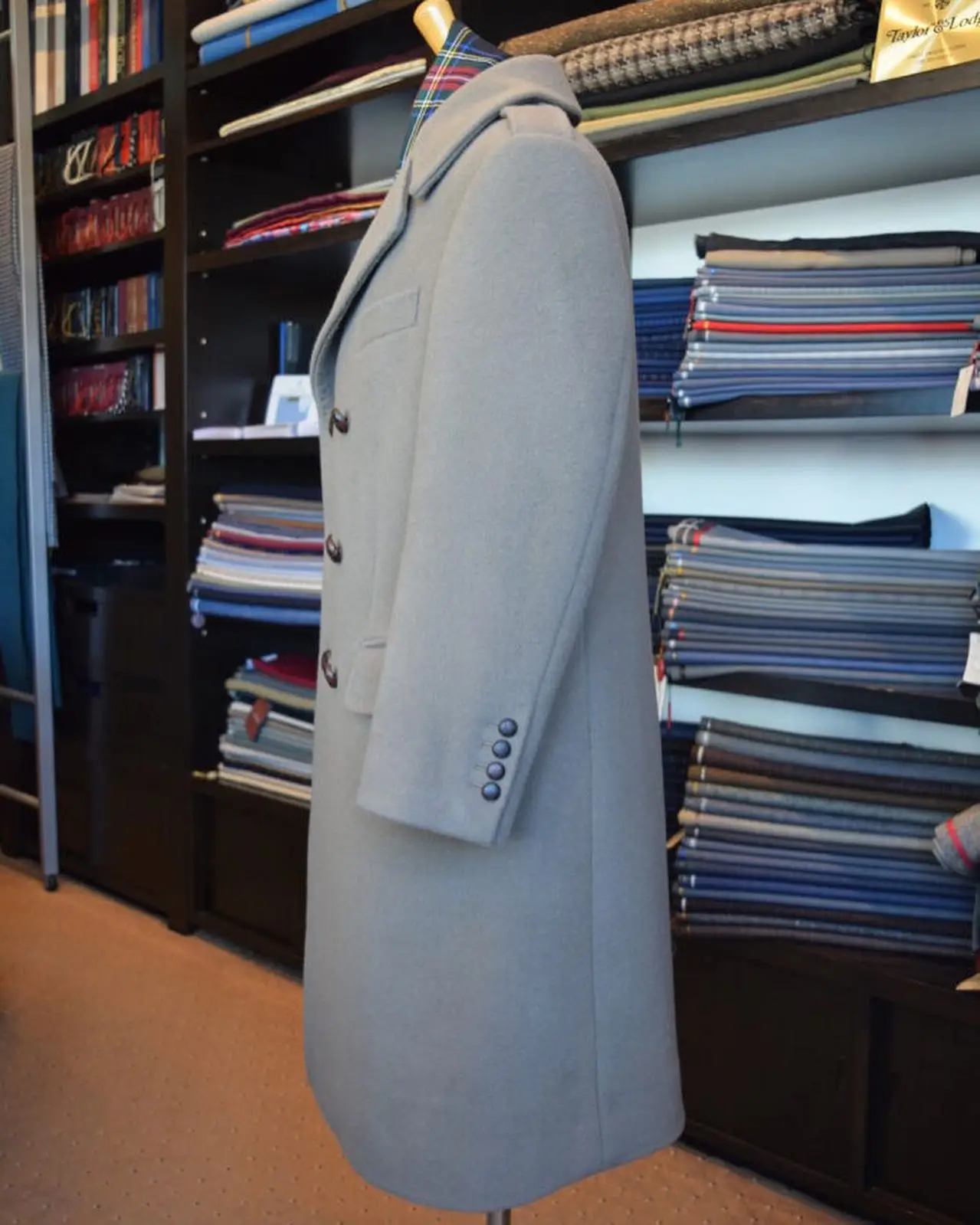 High Quality Wedding Men Suits Tuxedos Double Breasted Notch Lapel Long Coat Cotton Wool Pockets 1 Piece Groom Formal