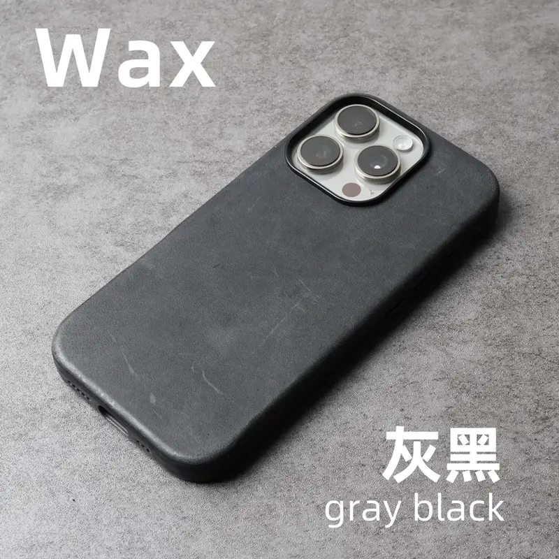 YMW Scratc Crazy Horse Genuine Leather Case for iPhone 16 15 Pro Max Plus 14 13 mini Magnetic PULL-UP Cowhide Phone Cover - Image 14