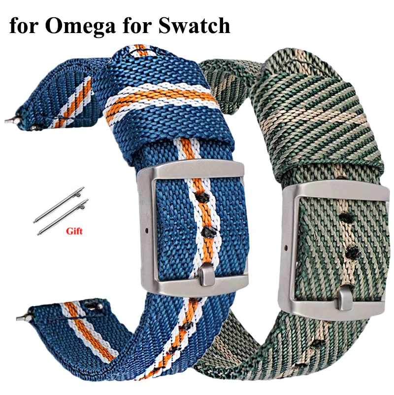 20Mm Nylon Braccialetto A Sgancio Rapido Per Omega Per Swatch Luna Pianeta Serie Watch Band Donne Uomini Accessori Cinturino Di Ricambio