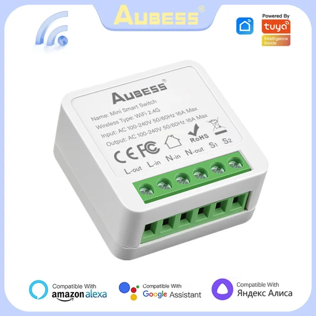 tomadas inteligentes wifi MINI interruptor inteligente con Wifi,  dispositivo de 16A, compatible con temporizador de Control de 2 vías,  inalámbrico, funciona con Tuya, Alexa, Google Home - AliExpress