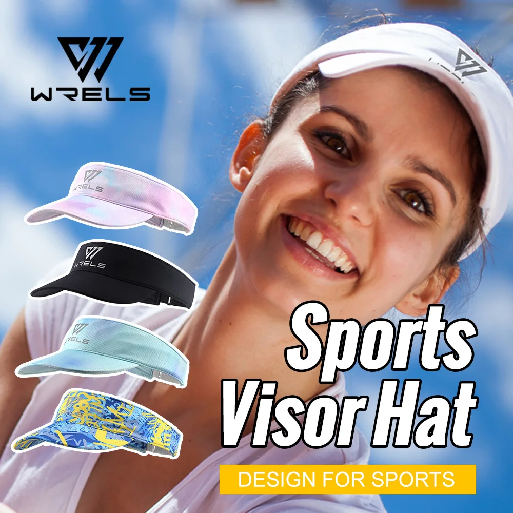 WRELS Sun Protection Sports Visor Cap Breathable Quick-Drying Empty Top Hat Foldable Lightweight Bicycle Travel Golf Hat