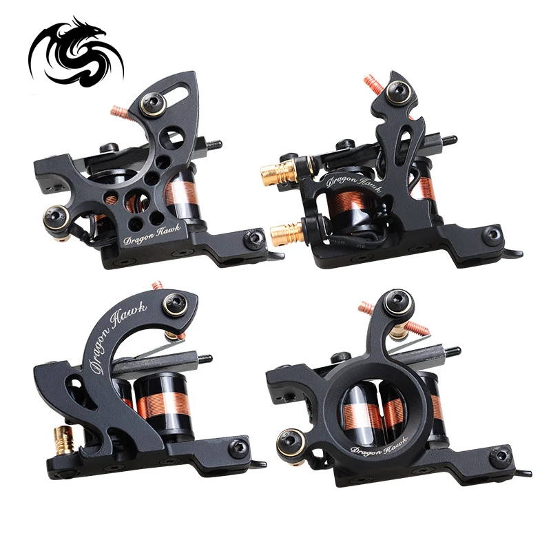 Top Quality Dragonhawk Tattoo Machine Iron Fine Lining Wrap Coils Guns