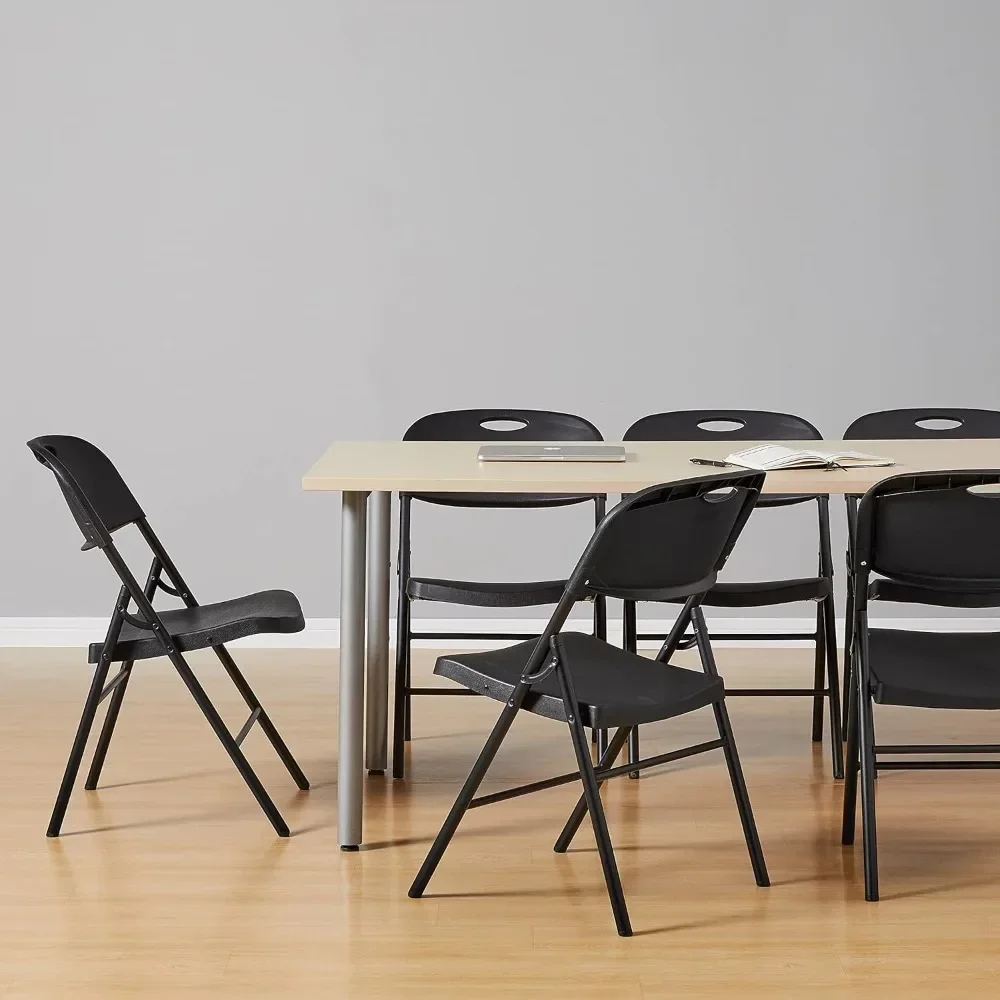 Folding Plastic Chair with 350-Pound Capacity - Black, 6-Pack, Dining Room Chairs 2