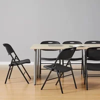 Folding Plastic Chair with 350-Pound Capacity - Black, 6-Pack, Dining Room Chairs 2