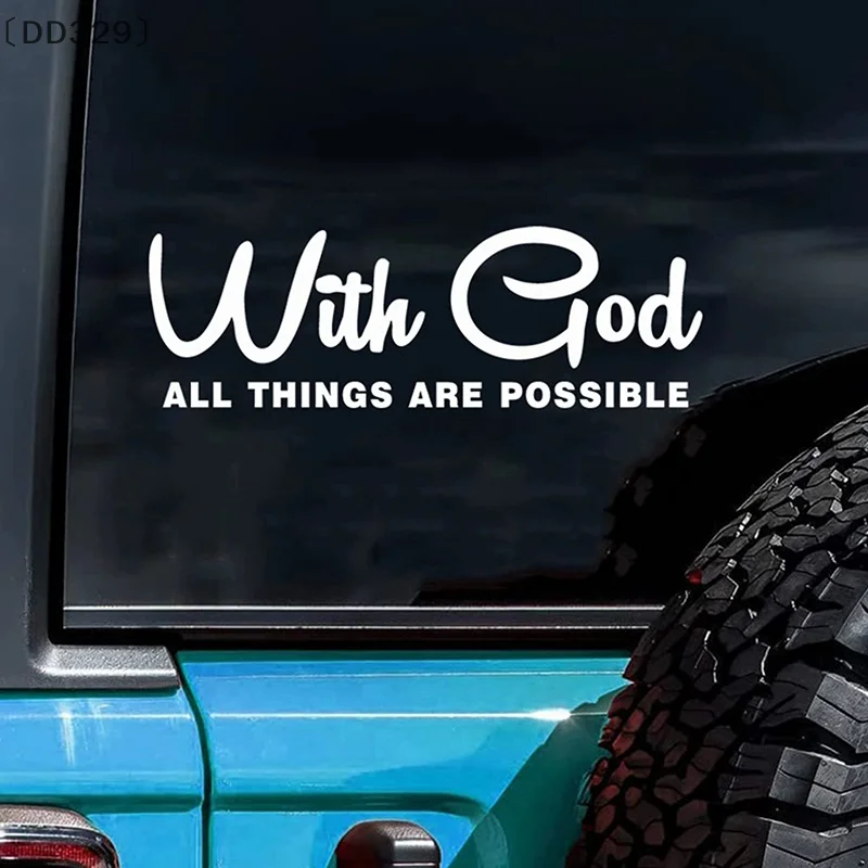 〔DD329〕With God All Things Are Possible Car Sticker Waterproof Vinyl Decal Car Accessories Decor