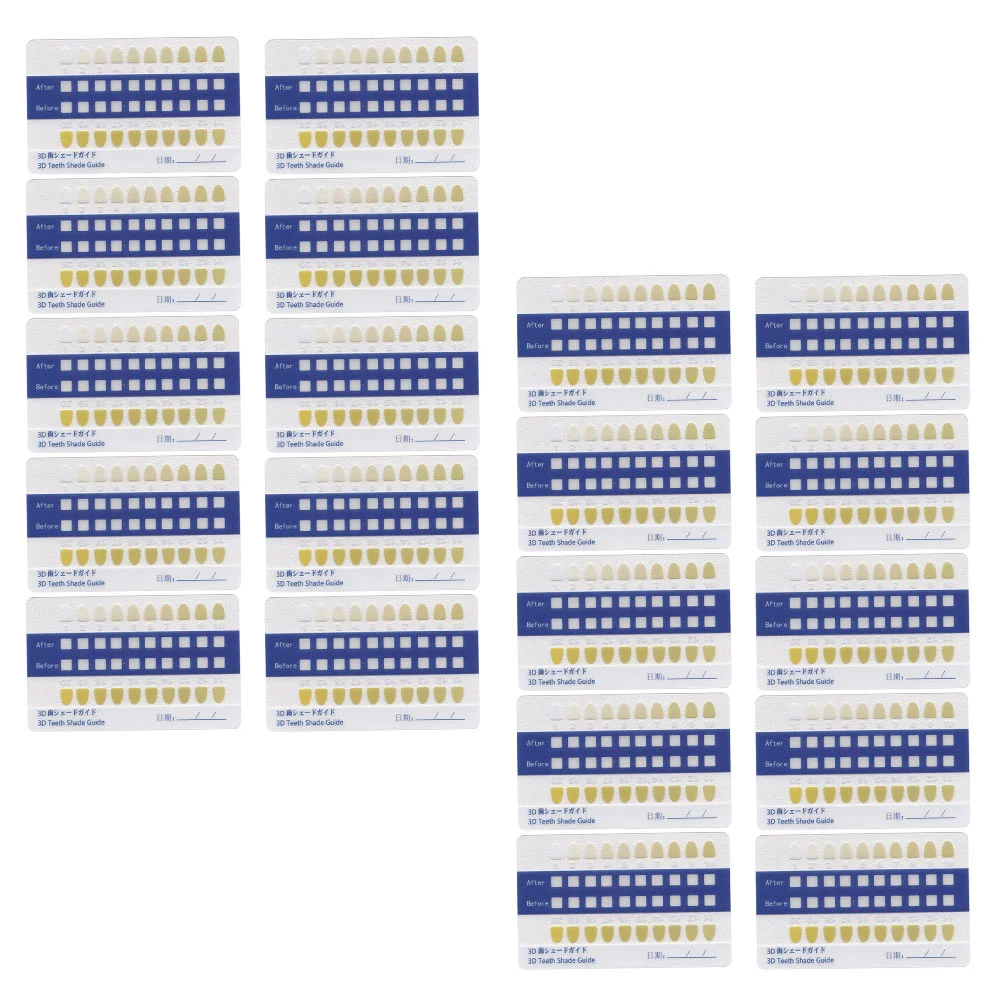 

40pcs Teeth Whitening Shade Guide Whitening Color Contrast Cards (White)