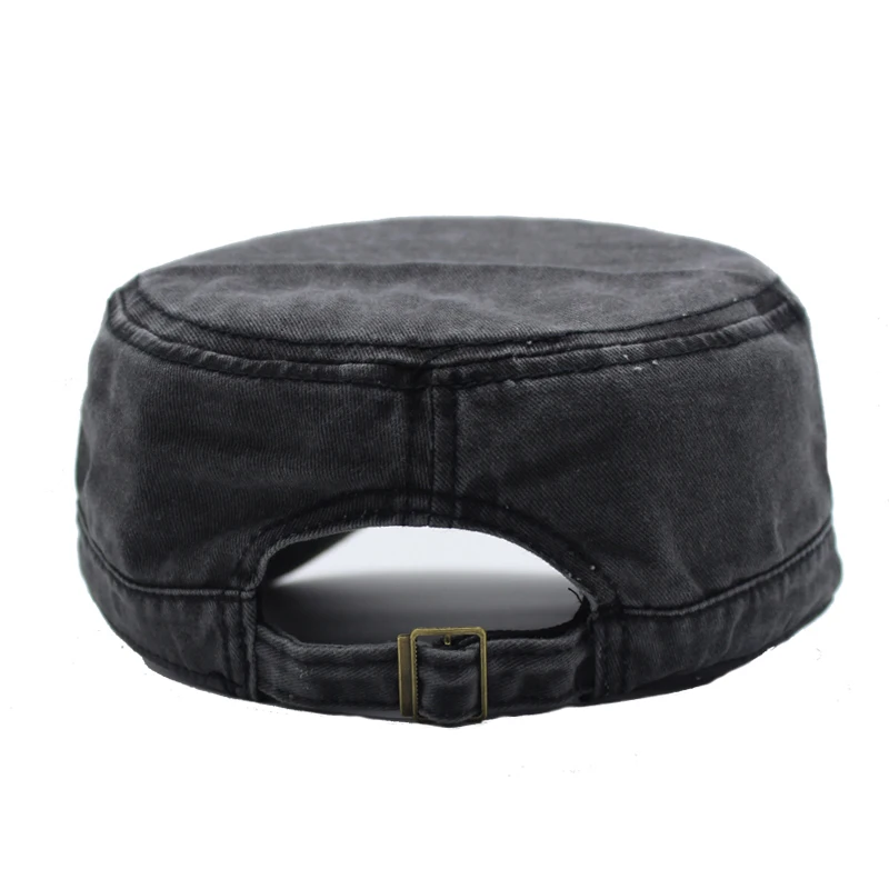 New Washed Cotton Flat Top Military Cap sports caps Adjustable Outdoor Fisherman Caps Women Men Cadet Army Cap Retro Army Hats Bone Man