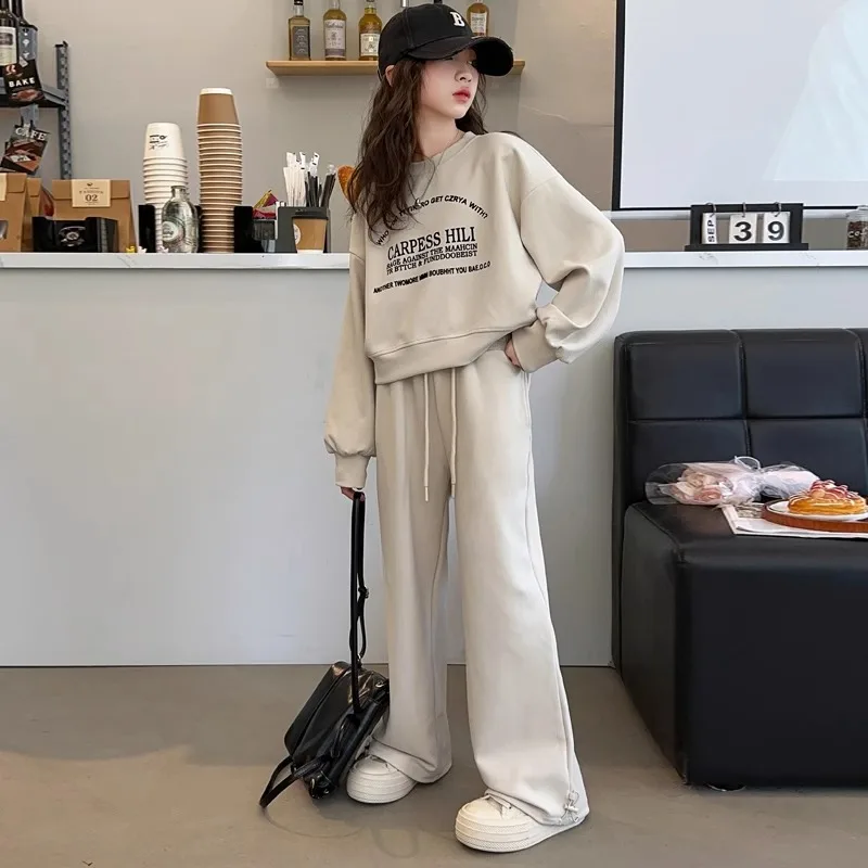 55647-8af9ec.jpg Girls Clothing Letter Sweatshirt Tracksuit Set Oversized Top And Wide Leg Pants