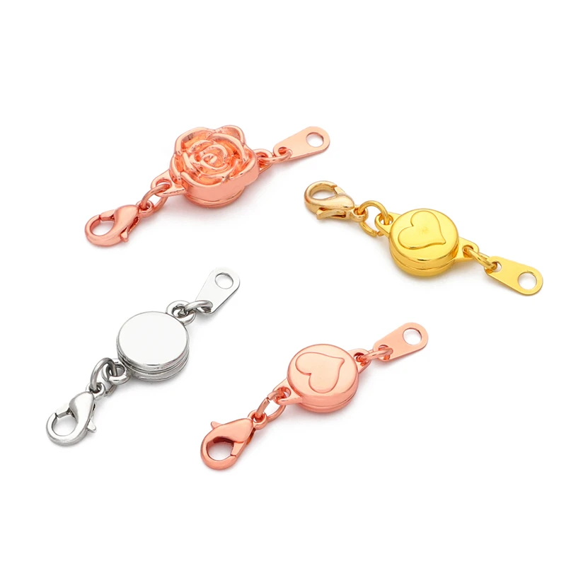 2set Runde Herz Magnetische Haken für Armband Halskette Machen Kristall Perlen Befestigungen Verschluss Schnalle Schmuck Stecker Zubehör – Detail 2