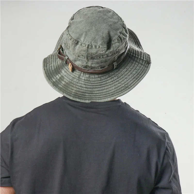 Hut Baumwolle gewaschen Fischer mütze Herren Outdoor Sonnen hüte Wandern Sonnenhut lässig Wandern Angeln Kappen Eimer Hut Casque tte – Detail 22