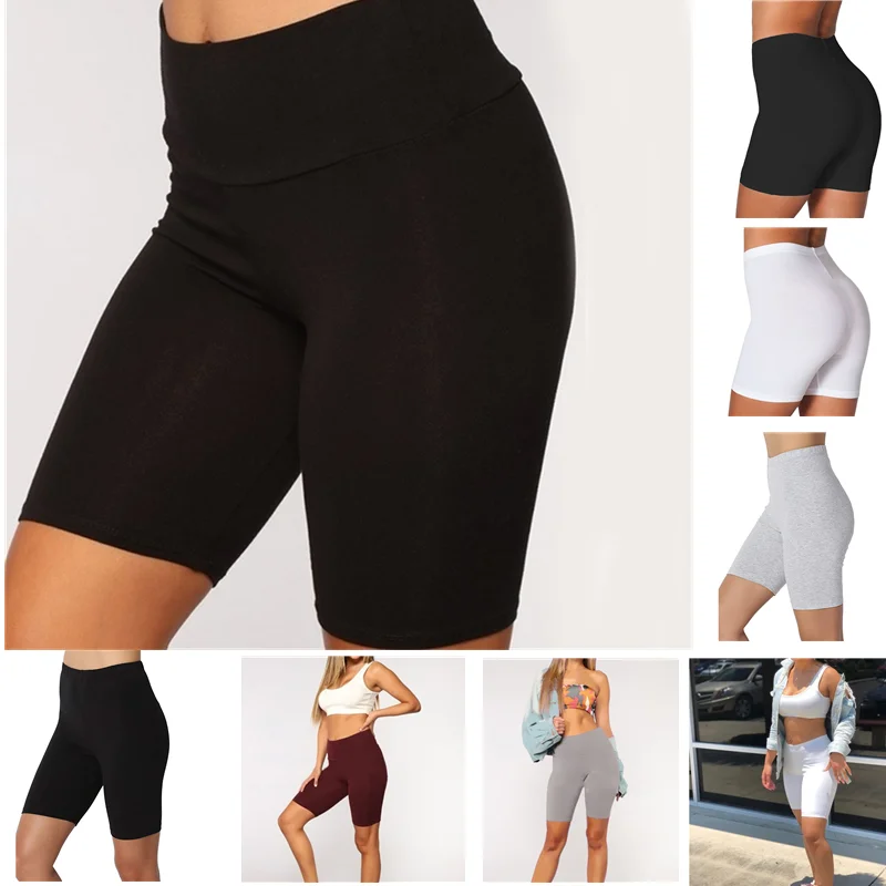 Women Thin Fitness Short Pants Casual Ladies Slim Pants Highwaist Summer Bottom Kneelength