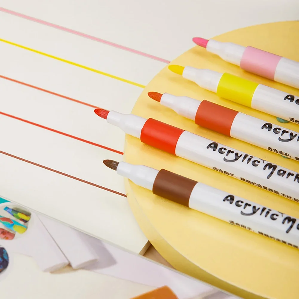 Acrylic Marker 12/60 Colors for Rock Painting Extra Brush Tip Paint Markers Art Supplies Fabric Paint Fabric Markers paint marker pen acrylic paint markers art marker pens art markers paint marker pens