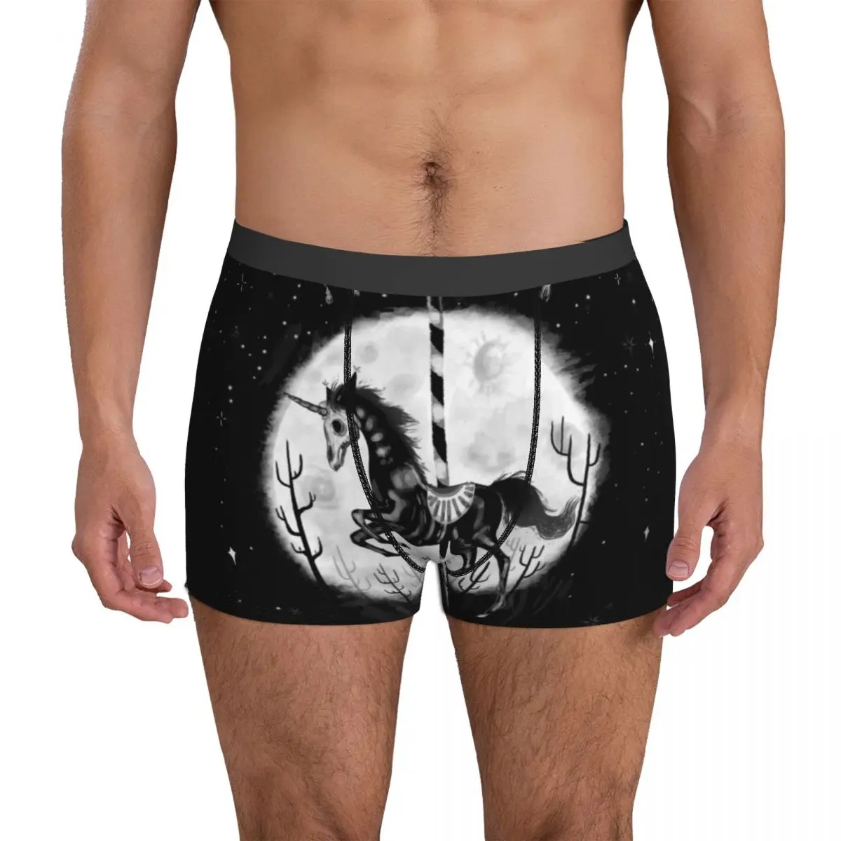 

Нижнее белье в готическом стиле с единорогом мужские трусы эластичные боксеры на заказ шорты высокого качества шорты брифы размера плюс 2XL