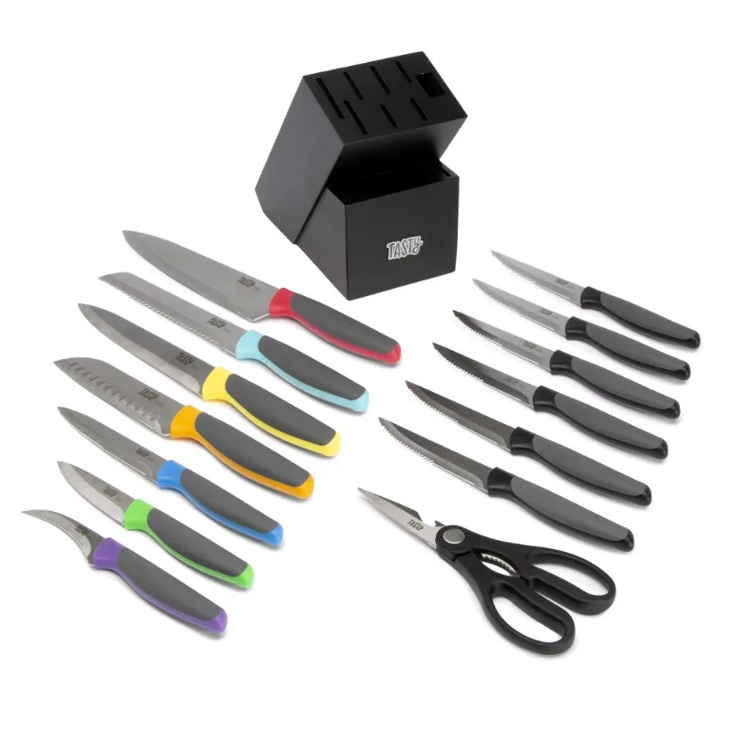 Tasty 6 Piece Prep Knife Block Set, Cutlery Set with Stainless