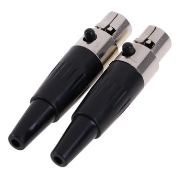HOT 1Pcs Mini XLR 3 4 Pin Female Plug Small XLR Audio Microphone Connector for MIC Soldering Straight