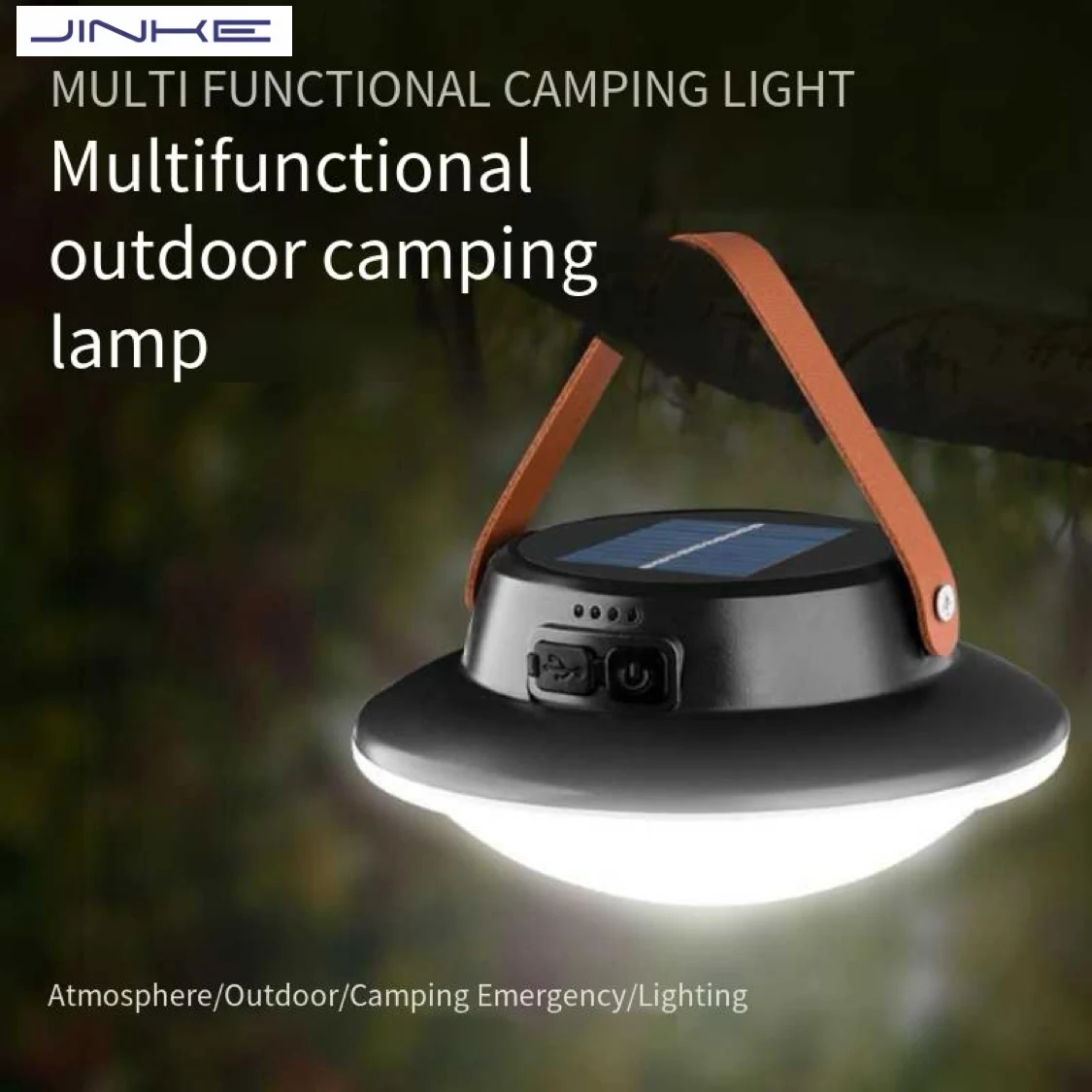 Solar LED Camping Light Horse Lantern Type-C Charging Portable Lantern Hanging Emergency Lighting Fishing Flashlight Night Light
