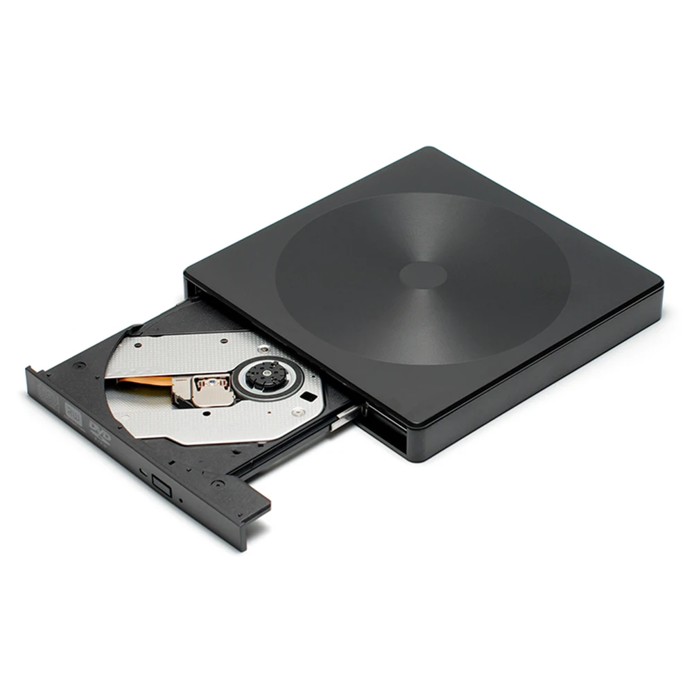 CD DVD Drive Plastic Enclosure Case USB3.0 Type-C Player Dual Ports Plug and Play for Windows/Mac OS/Linux