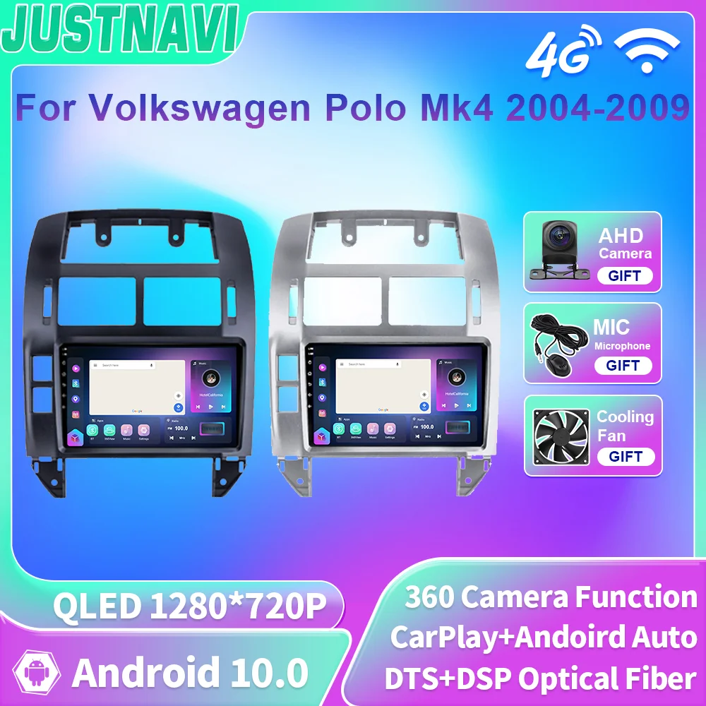 

JUSTNAVI 2din Car Multimedia Radio Player GPS Navigation For VW Volkswagen Polo Mk4 2004 2005 2006 2007 2008 2009 SWC RDS DSP BT