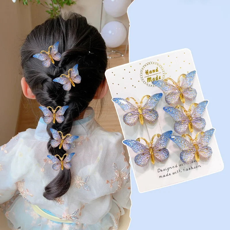 5PCS Süße Stereoskopischen Farbverlauf Nette Baby Haarnadeln Kinder Haar Clips Kinder Headwear Prinzessin Haarspange Mädchen Zubehör