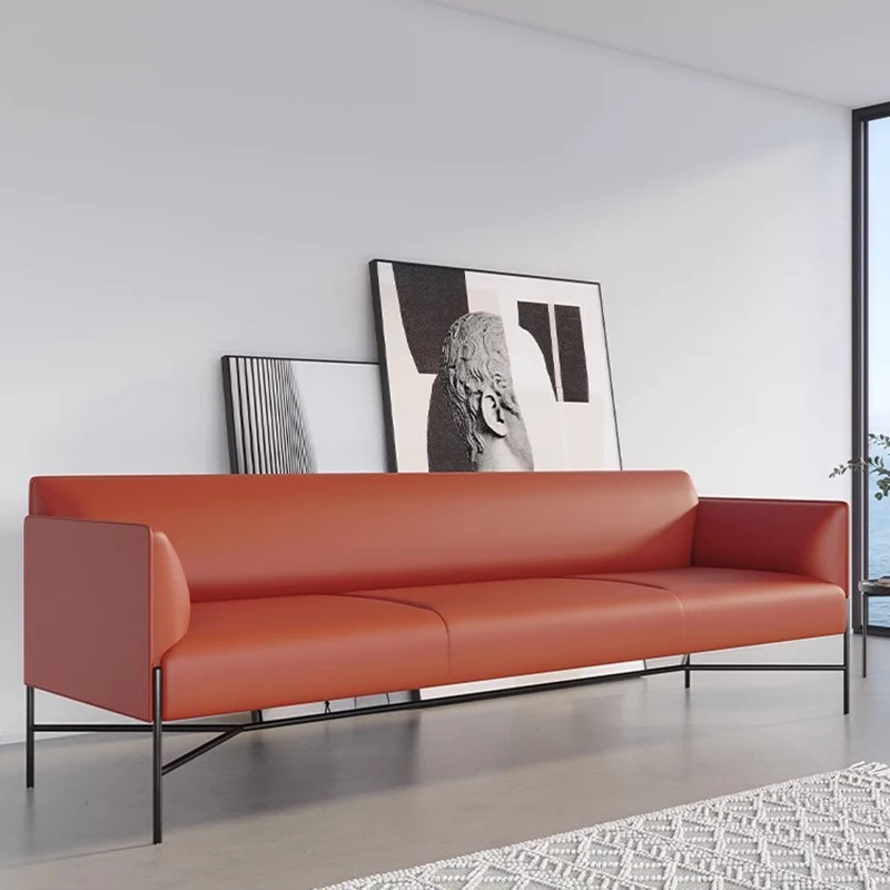 

Luxury Modern Sofa Minimalist Armchair Leather Ergonomic Living Room Sofas Black Straight Divani Soggiorno Bedroom Furniture