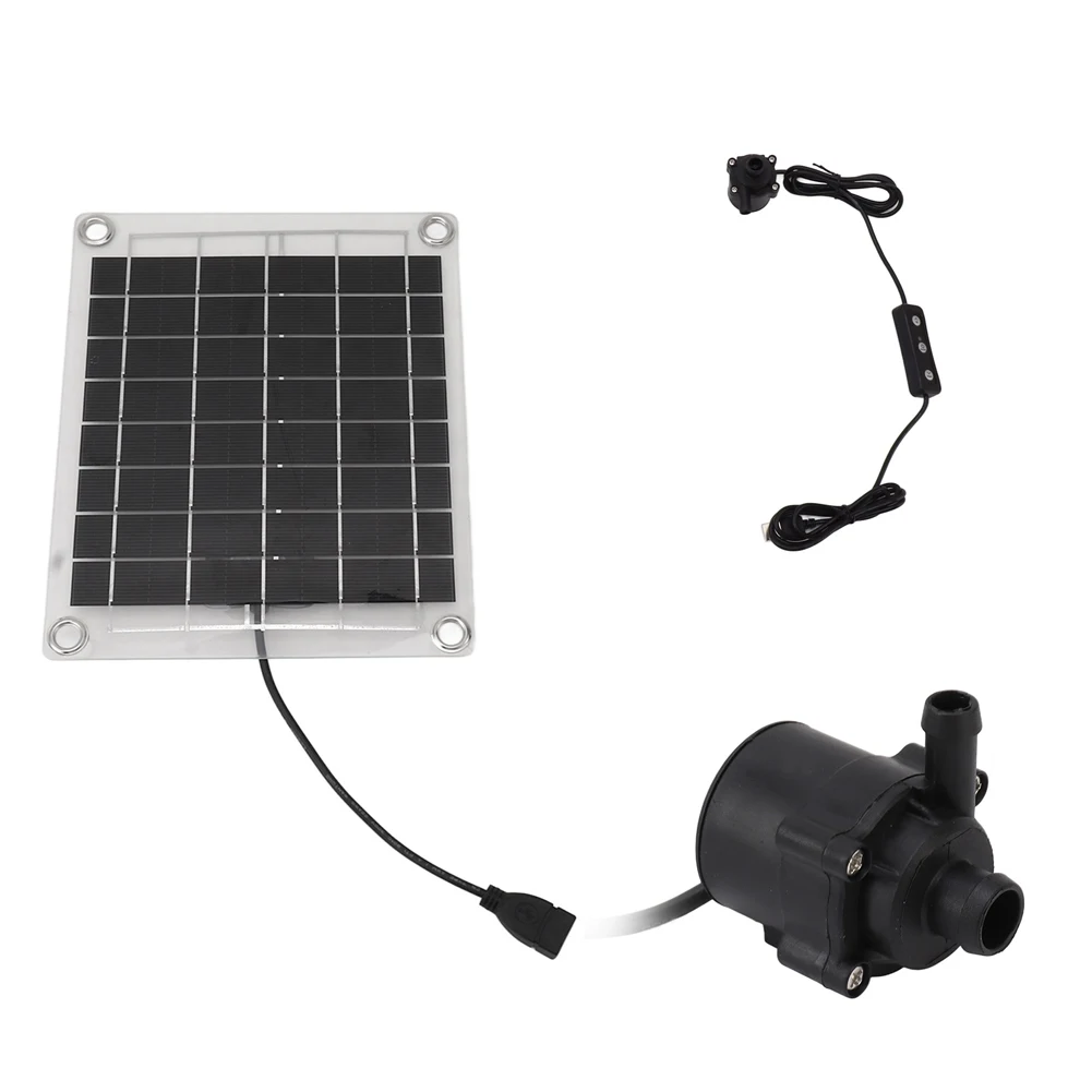 12V 10W Aquarium Pump Watering System Mini Fountain Panel Pump with Adjustment Switch Solar Power Panel Water Pump Kits for Pool