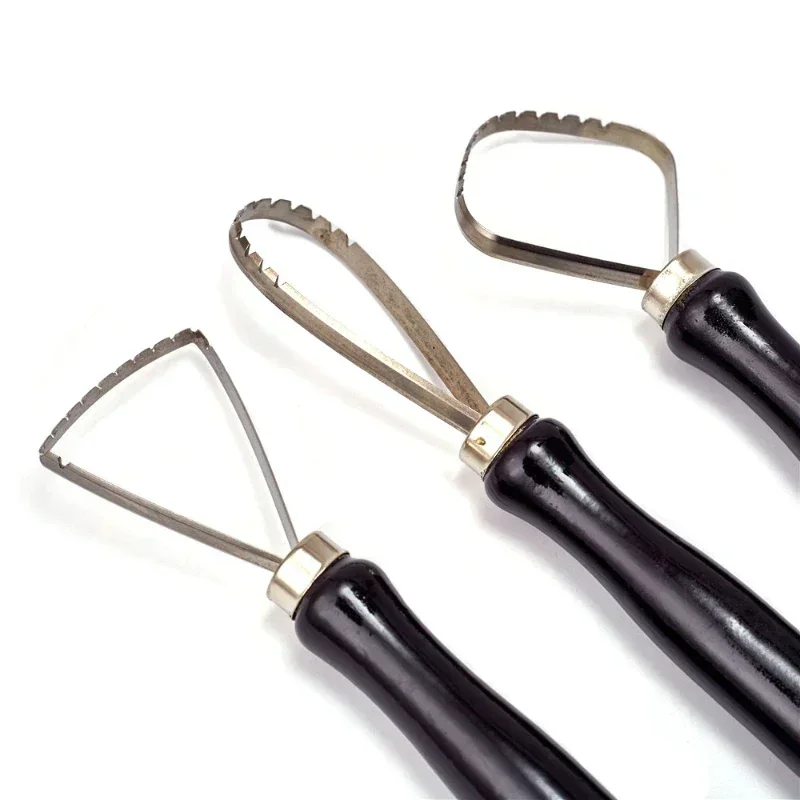Description Picture 4 of item3Pcs Pottery Clay Sculpture Big Loop Tool Clay Scraper Sculping Modelling Tool Wood Handle Ceramics Trimming Carving Tools