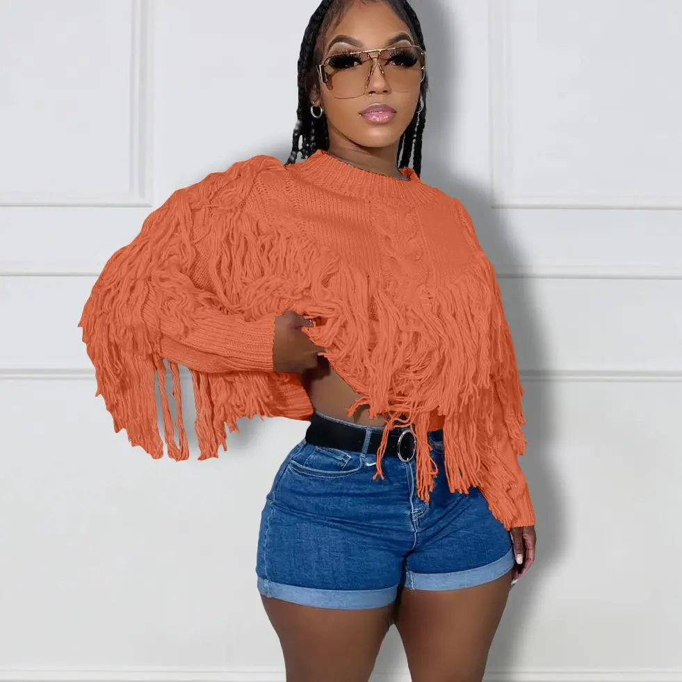 Plus Size Women Thick Sweater Fringe Tassel Oversized Sweaters 2022 Fall Female Cloth Fashion Knit Tops Winter Casual Cardigan