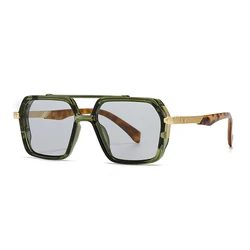 Stylish Retro Double Bridge Square Aviator Sunglasses (GRAY)
