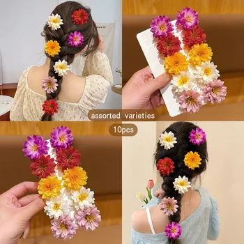 10 fermagli per capelli colorati con fiori casuali per l'uso quotidiano come accessori per capelli 1