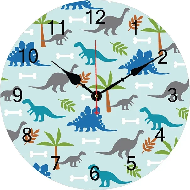 Cartoon Dog Bones Dinosaur Leaves Orologio Da Parete Soggiorno Camera Da Letto Decorazione Dell'Ufficio Orologio Da Cucina Orologio Da Parete Artistic