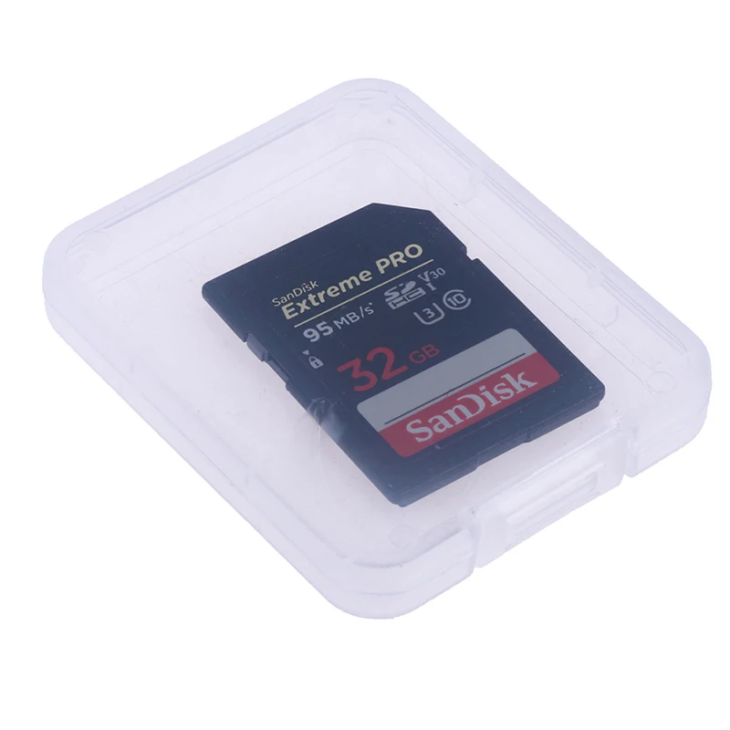 10Pcs Transparent Plastic Storage Boxes SD Camera CF Memory Card Case With Cover Phone TF Card Packaging Box memory card case photography storage case