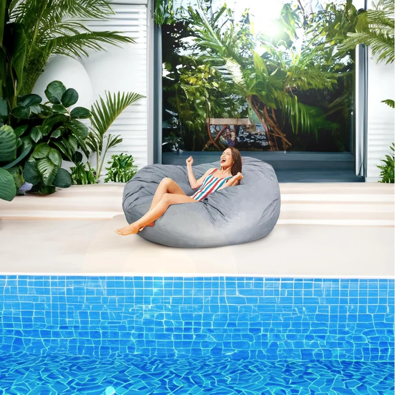 Outdoor/Indoor Bean Bag 7ft,-Repellent and Fading-Resistant, Comfortable Sack Chair for Patio, Backyard, Frontyard, Deck,