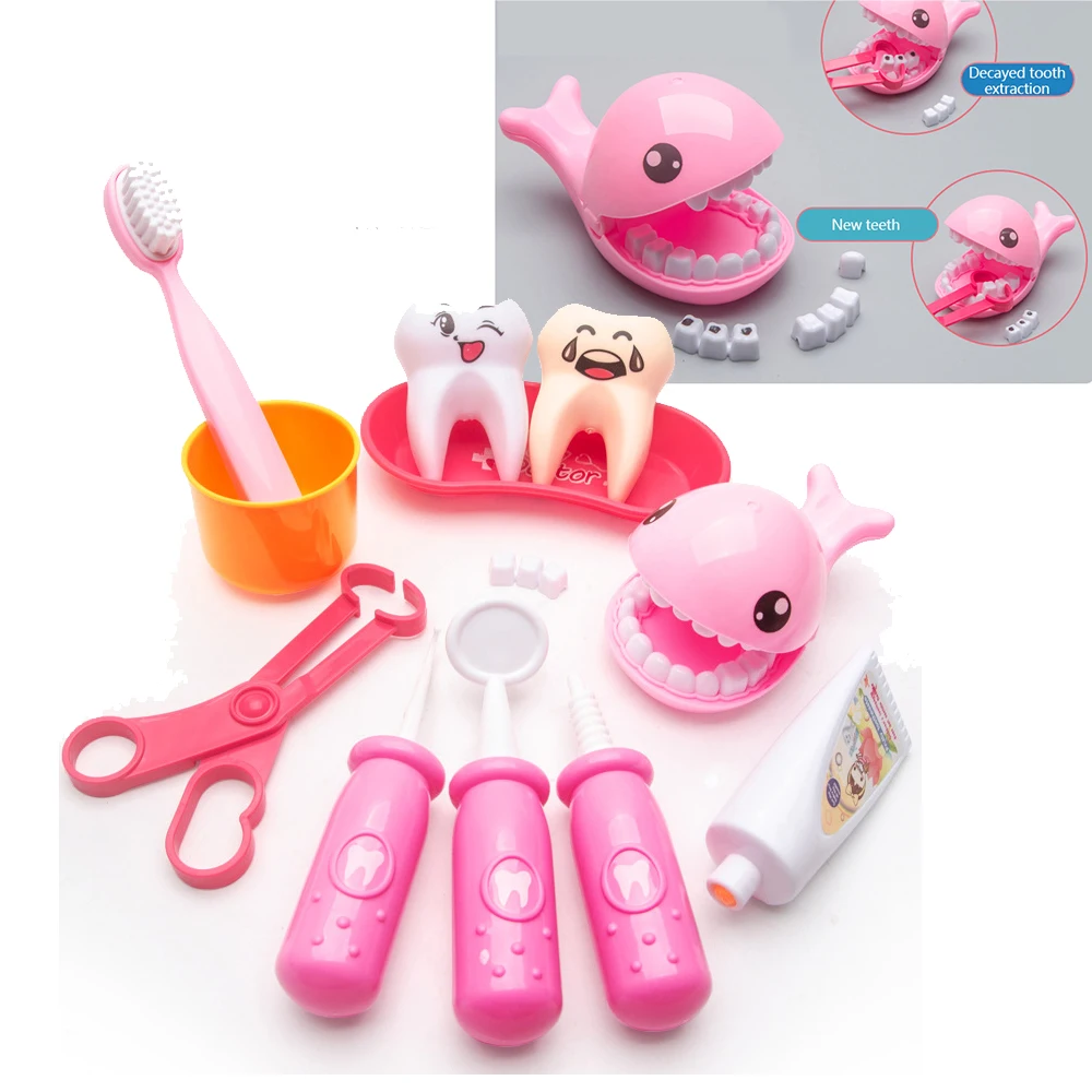 Ensemble de jouets dentaires pour enfants, kit dentaire, jouets de dentiste,  vérification des dents, simulation de médecin, cadeau pour garçons et  filles, 9 pièces - AliExpress